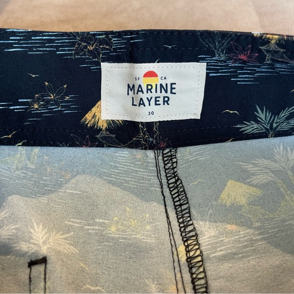 Marine Layer Beachy Palm Print Cordonado Swim Trucks Board Shorts - Picture 3 of 7